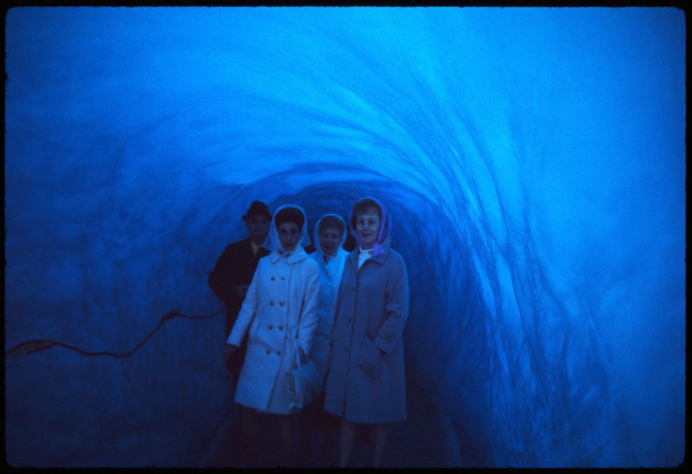 My Aunt Emmy is on the right.  The Ektachrome slide is dated July 1969.  This was likely taken during a vacation trip arranged through a travel club.  There's no notation as to the location and the other associated slides don't give me any additional clues. View full size.