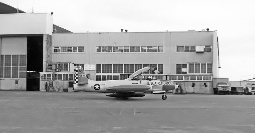 1978 T-33 trainer of the 57th FIS (Fighter Intersept Squadron) taxing for flight training at NATO station Keflavik, Iceland. View full size.
