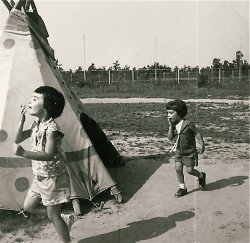 My older sister, Diana, and I playing at a "Wild West" park in New York. 1964. View full size.
(ShorpyBlog, Member Gallery)