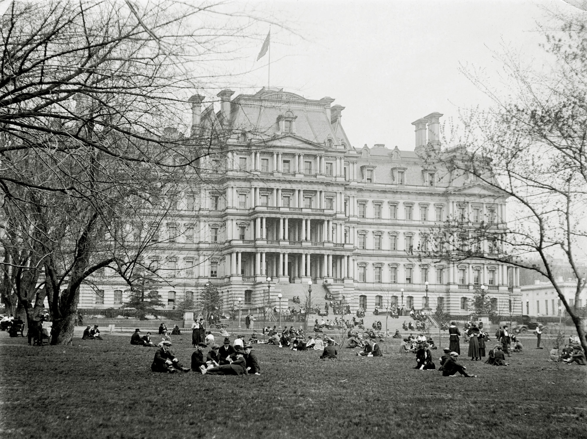 State, War & Navy Building, Washington D.C. circa 1917. Now called the Eisenhower Executive Office Building. Most likely taken by my great-grandfather, Frank Townley Chapman. View full size.
