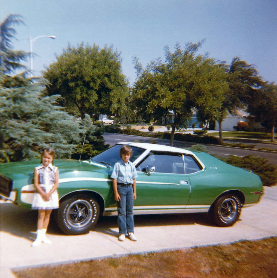 Photo of my sister and I next to our father's 1972 AMC Javelin. We were living on Calaroga Ave in Hayward, California. Photo was taken on a 126 camera. View full size.
