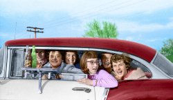 Tri-Five Drive-In (Colorized): 1957