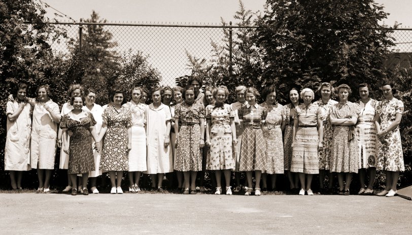 For reasons lost to history, these women, office and cafeteria employees of the Cleveland Wire Works of General Electric Co., in Euclid, Ohio, were given an opportunity for some sunshine and to sneak a quick smoke in 1944.
