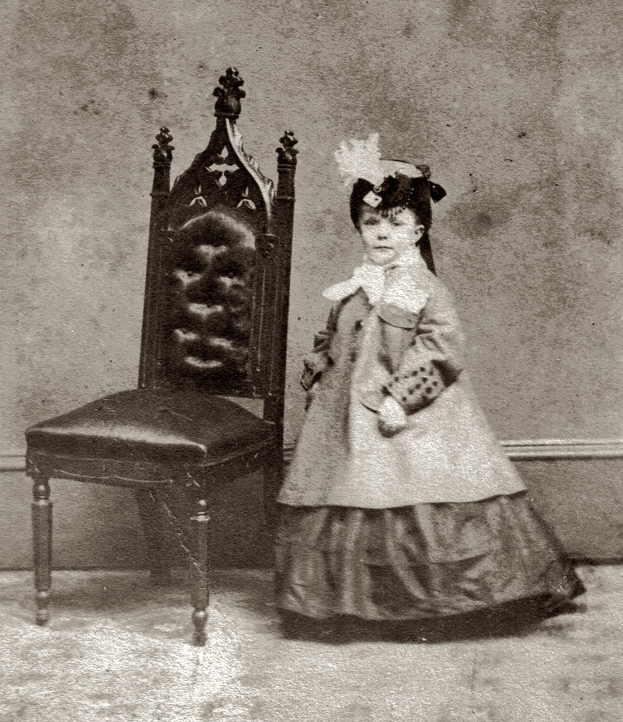 Miss Jennie Quigley. Height 28 inches, weight 32 pounds, taken when she was in her late teens. Photographer W.S. Manning (Successor to A.P Walcott), No. 58 Chatham St., New York.