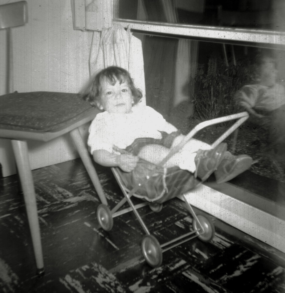 Of course if you don’t yet have a brother to put in your doll carriage, you can climb into it yourself. Which was probably a lot easier than getting back out of it.