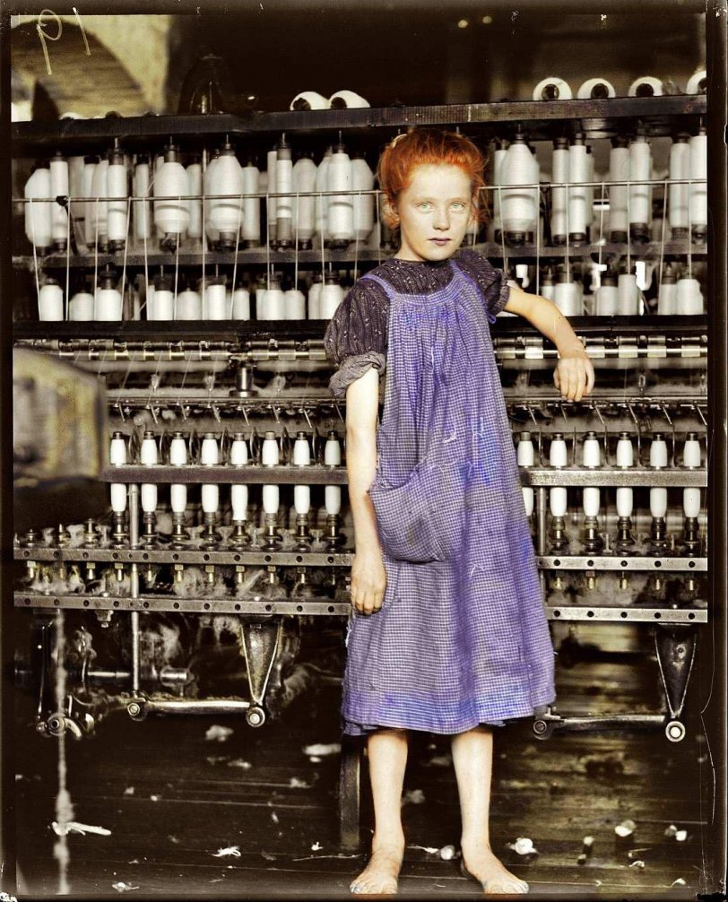 Colorized version of photo by Lewis Hine.
