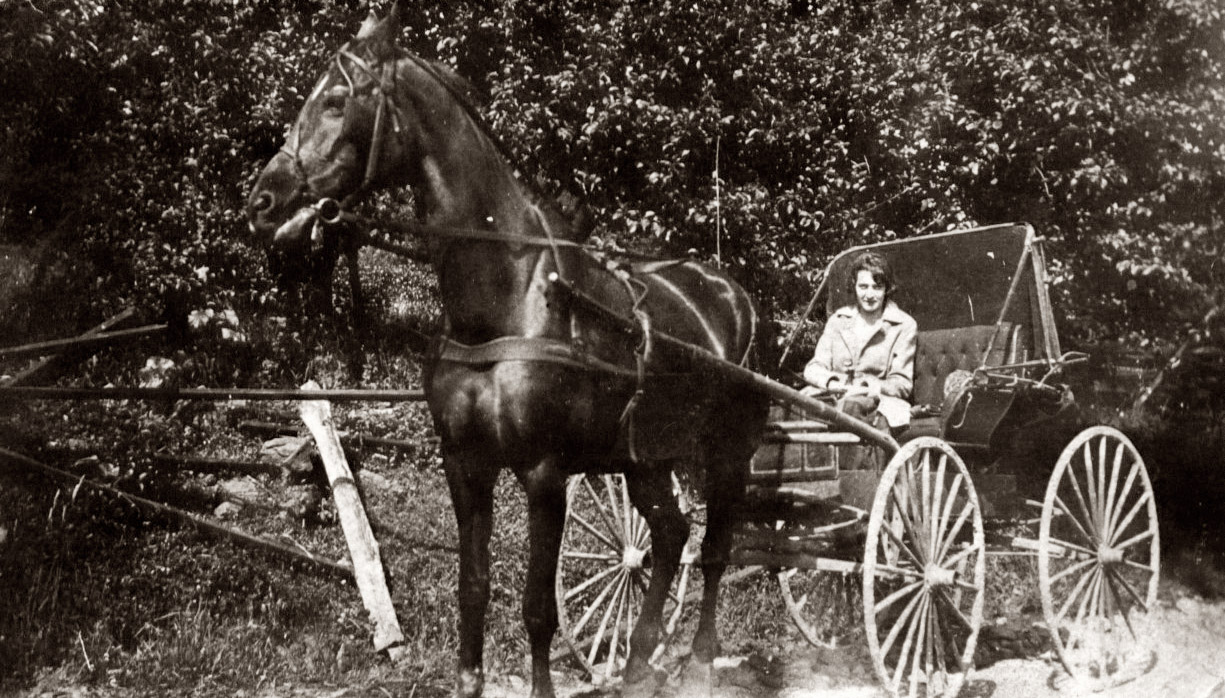 Grandma Agnes in a "courting wagon," photographed by my grandfather in the early 1920s, possibly the day he proposed.