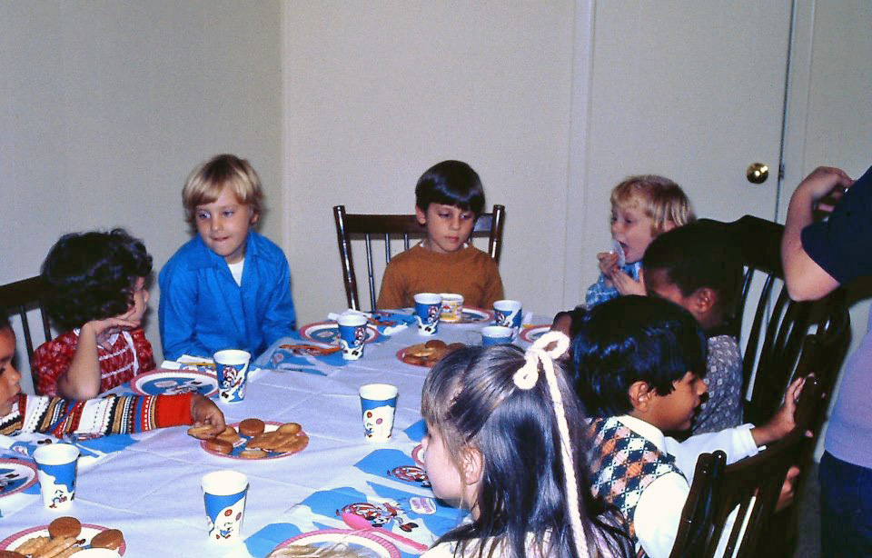 My boyhood friend Andrew's birthday party circa 1975. That's me second from the left. View full size.
