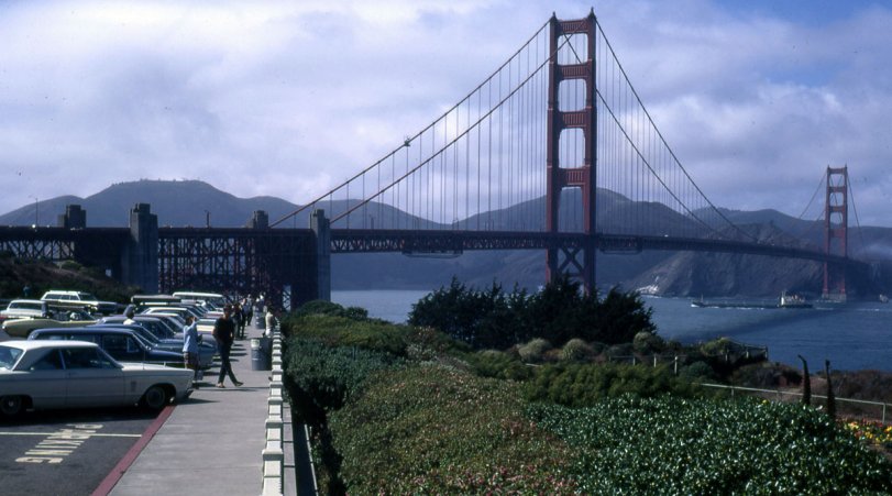 San Francisco, looking towards Marin County, August, 1968. View full size.

