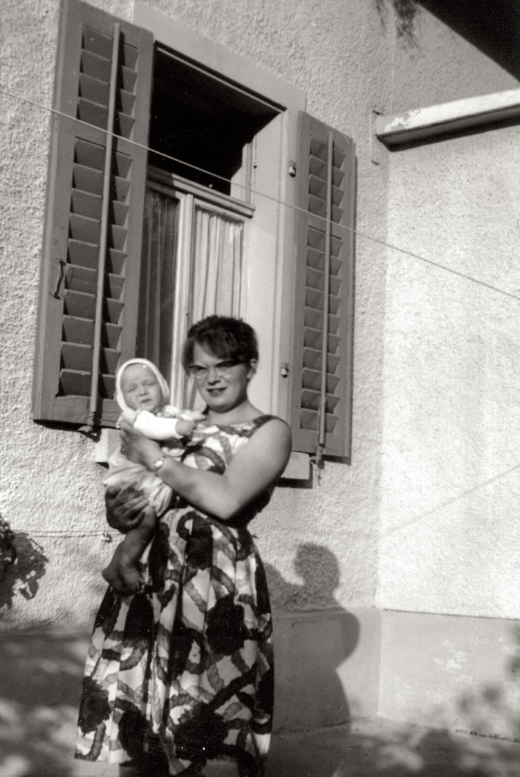My godmother Katharina with me near Zurich, Switzerland, in 1962.
