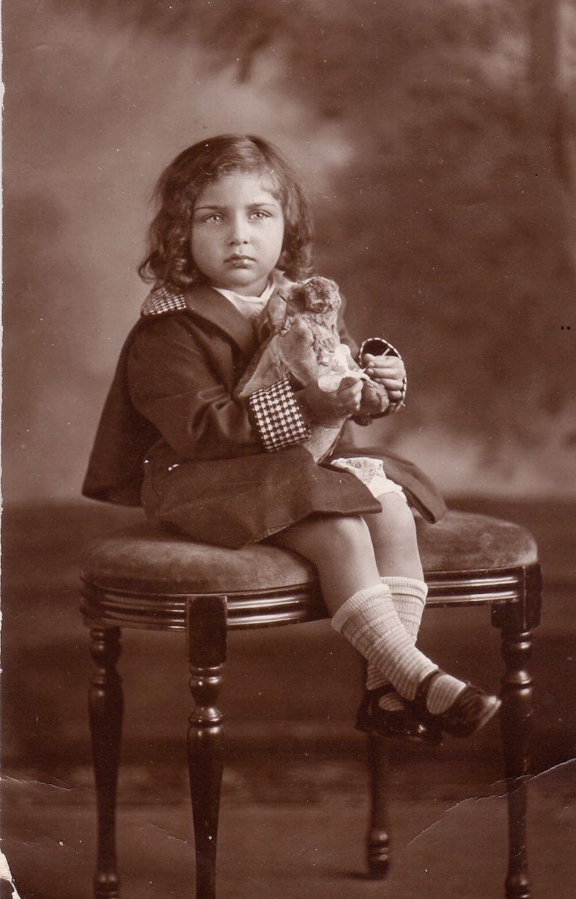 This picture was taken in 1929 in a studio in New York City when my Aunt was around 3 years old. She is the 4th child of 8 children born to an Italian mother and a German and Danish father. View full size.
