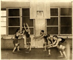 Basketball practice at Lower Moreland H.S., Huntingdon Valley, Pa. 1925