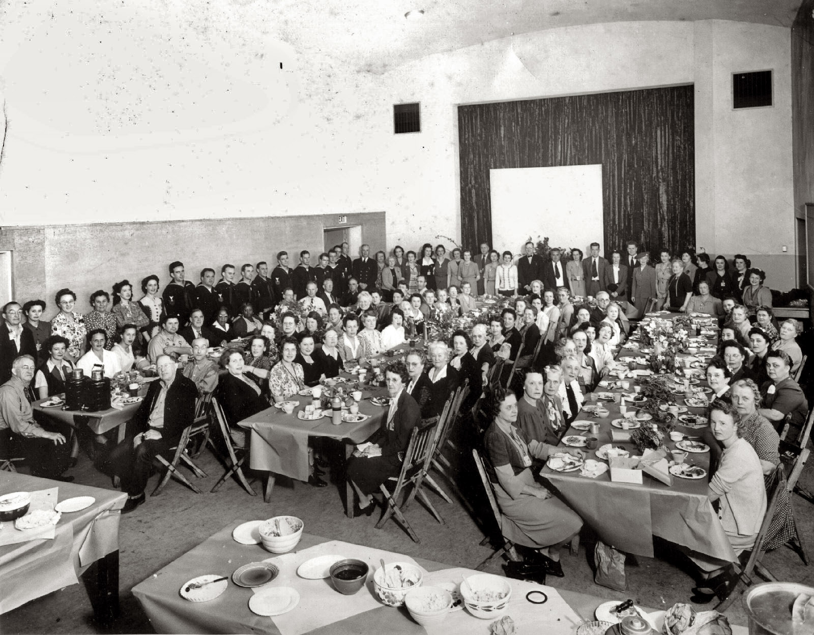 A very large luncheon, probably late 1940s.