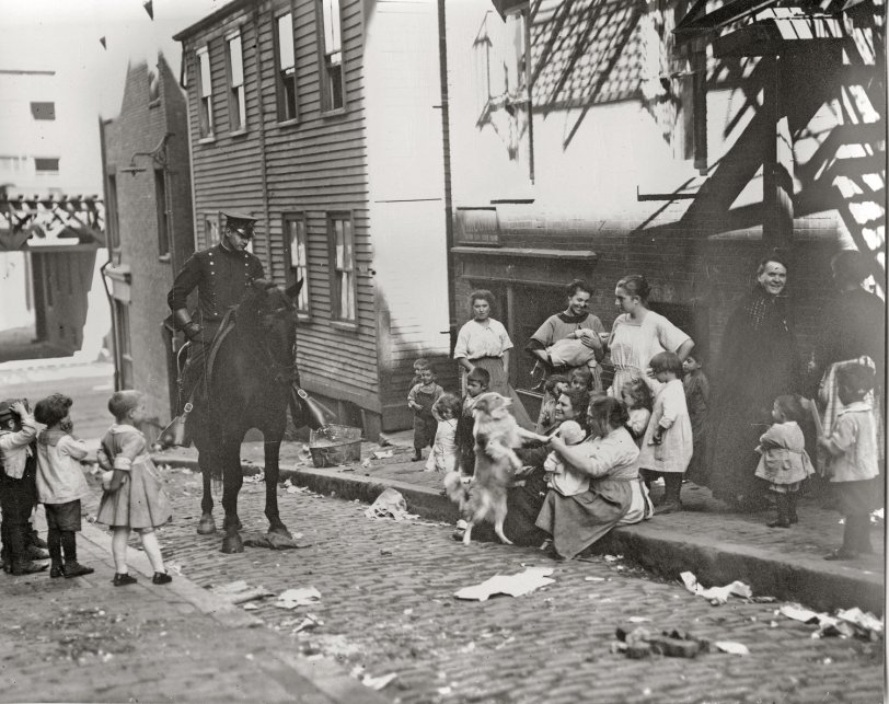 My sister acquired this photo while attending Tufts in the '80s. The photographer was unnamed and the only label said: Boston, 1913. View full size.

