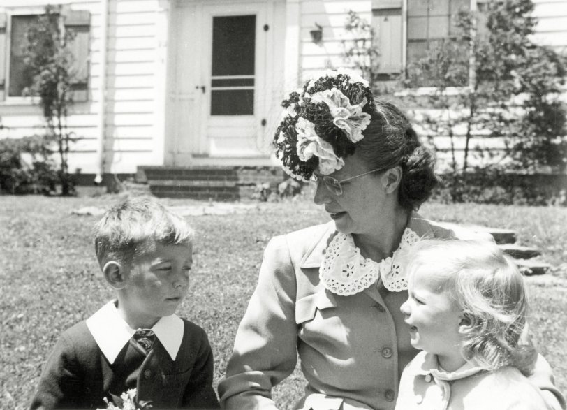 I was still a year away as my brother and sister get ready for Easter 1946 in Rochester, New York. View full size.
