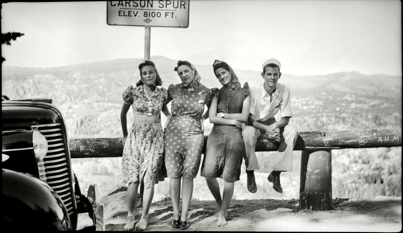 tterrace helps me out once again:
On state highway 88 south of Lake Tahoe. Looks to be later than the other one in the collection. Get a load of the expression on the face of the gal on the left.
View full size
