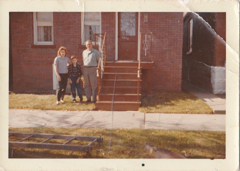 This is our first house my folks bought in Chicago IL on 6050 South Wood street.  My dad was in the service at the time, a recruiter for the Army.  Photo taken around 1962 or so.  I have a lot of good memories from that house. Dad and I over the years did a lot of work there until we moved in 1969 to the suburbs. View full size.
