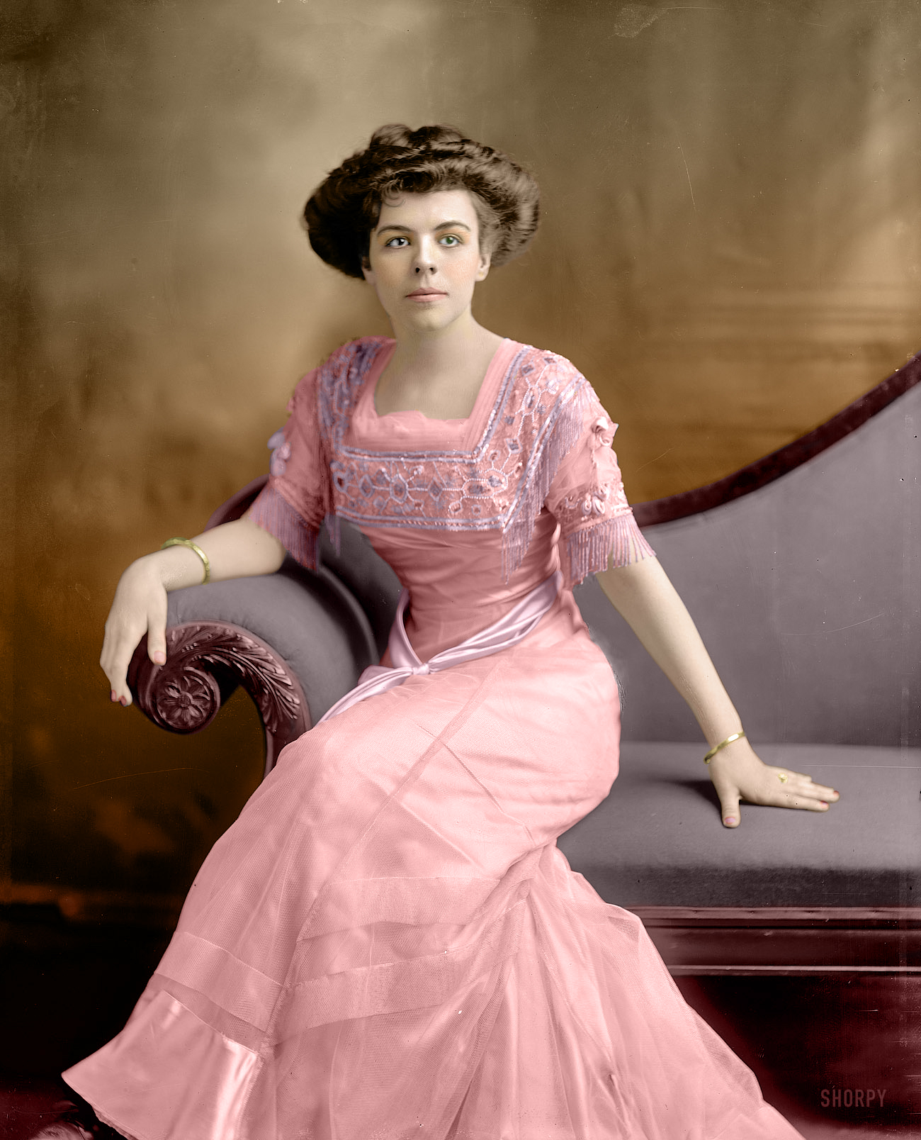 This image was colorized from this Shorpy original using Photoshop. View full size.