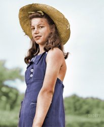 Colorized version of this Shorpy photo. I think the hat may be older than she is. View full size.