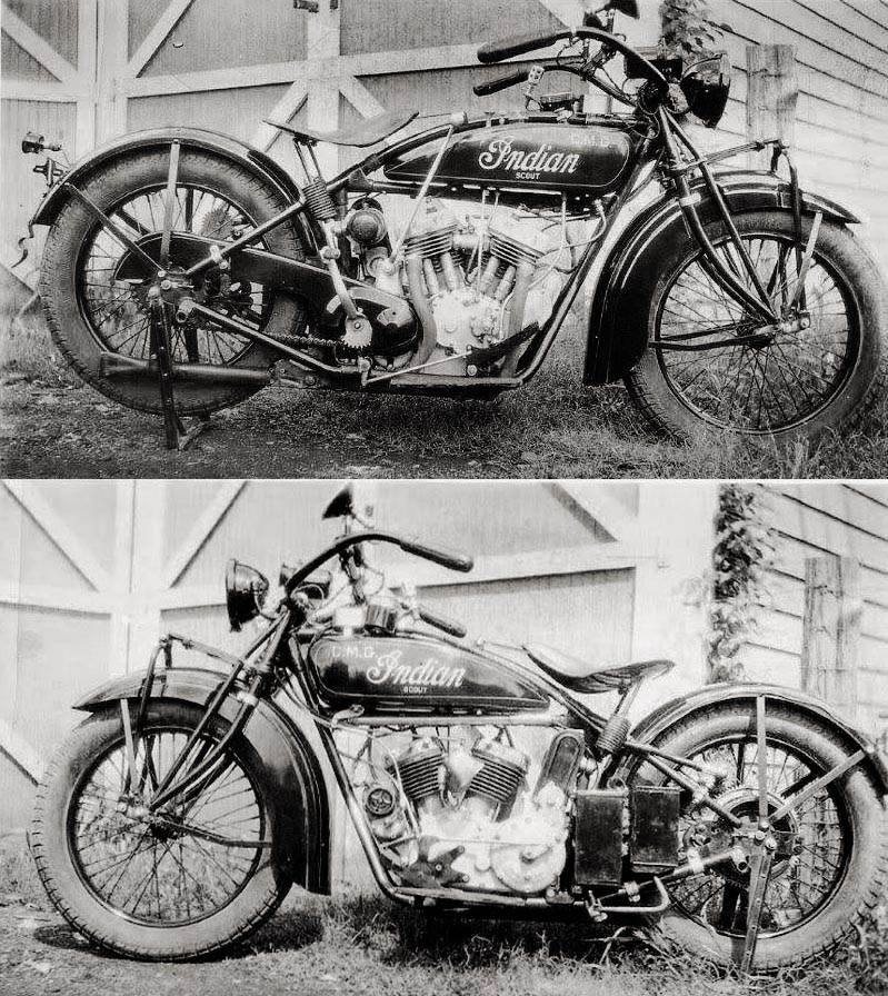 This is a circa 1928–1931 Indian 101 Scout, owned in the 1930s by the late Claude M. Gray (1909 – 2009) of Birmingham, Alabama. You can see his initials on the fuel tank. 

Gray was an electrical engineer (Georgia Tech ’32) and helped design and build the Birmingham Police Department’s first base station-to-car radio communication system. This may explain the handlebar-mounted police lights and siren. Photo courtesy of the Gray family. 