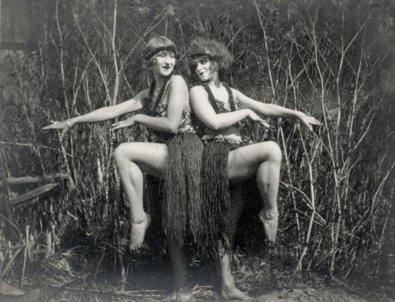 My mother and one of the girls she worked with on the stage in San Francisco during the 1920s. View full size.
