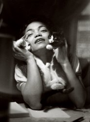 New York, June 1952. Eartha Kitt, the self-styled "sex kitten" who made "Santa Baby" a staple of the holiday airwaves in a career that spanned half a century, died today at the age of 81. Photo by Gordon Parks, Life archive. View full size.