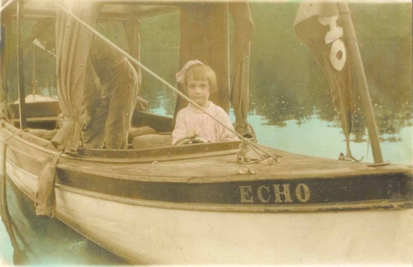 A nice colorized photo. A day on the lake.