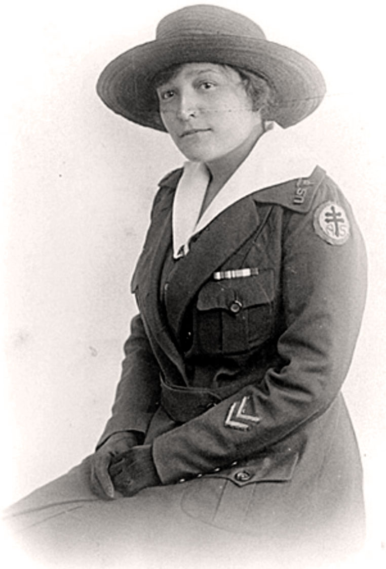 My ex-husband's grandmother, Charlotte Edith Anderson Monture, in her AEF Red Cross nurse's uniform. "Andy" served in France during WWI. Although she was a Mohawk from the Six Nations Reserve, in Southern Ontario, she served with the American Forces. She was the first Native woman in Canada to be trained as a nurse. However, because of racial attitudes in the day, no hospital in Canada would train an "Indian". She applied and was accepted at the New Rochelle Hospital, in New York, and trained there as a nurse, becoming a school nurse. When the Americans joined the War, she signed up, too. She served at Buffalo Base Hospital 23, in Vittelles, France. She returned home to Six Nations after the war, serving her people as a nurse until 1955. She died just short of her 106th birthday, in 1996. It was a privilege to have known her. (As a side note, she had the opportunity to dance with Eddie Rickenbacker when he visited the hospital. She said he was "a bit full of himself"...) View full size.
