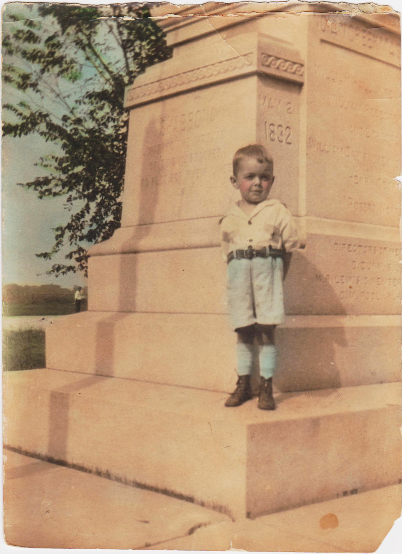 This is a studio tinted photo of my Dad, Gordon H. Clevenger, taken in Mokena, Illinois, sometime around 1927. He was around 3 years old. View full size.