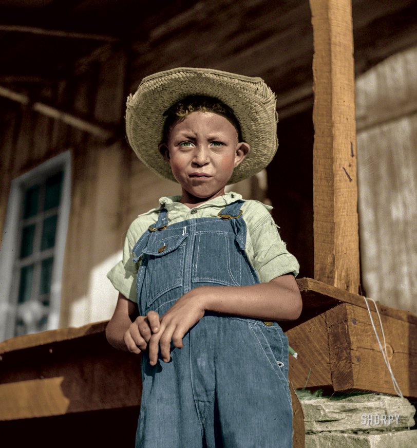 Colorized from this Shorpy original. I thought this young man had an extremely neat expression so I thought that this would stand out more in color. View full size.

