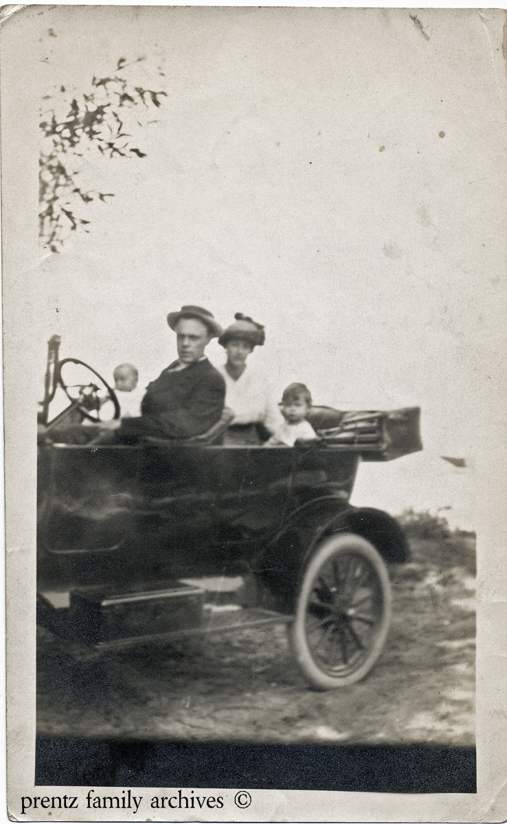 My grandfather worked at the Highland Park Model T plant from 1910 to 1919. About 1915 they bought their first car, of course a Model T. My grandmother wrote on the back of the photo, "What a TRILL!" When they moved back to Pennsylvania in 1919 grandma drove a T (not sure if it was the same one or not) to deliver baked goods, helping out with the family income. Photo taken in the Highland Park area. View full size.
