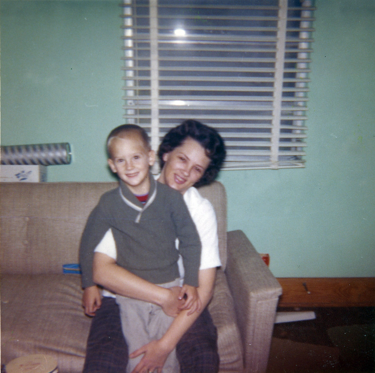 Me and mama at my grandmother's house which was right next door to Granddaddy's house in Fort Walton Beach, Florida.  I called him Granddaddy because Mama called him Daddy.  He was actually my great-grandfather, grandmother's father. (whew)
