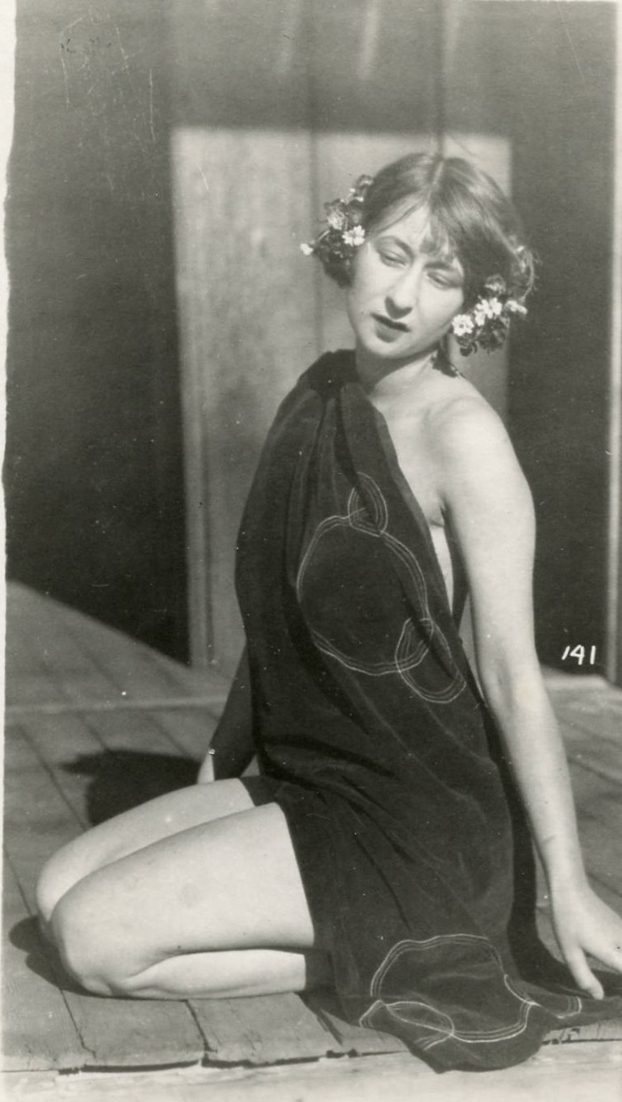 Taken of my mother Gladys Wagner in San Francisco where she went to work as a model. This photo would have been considered very risque in its day, and evidently appeared in a "girlie" magazine. View full size.