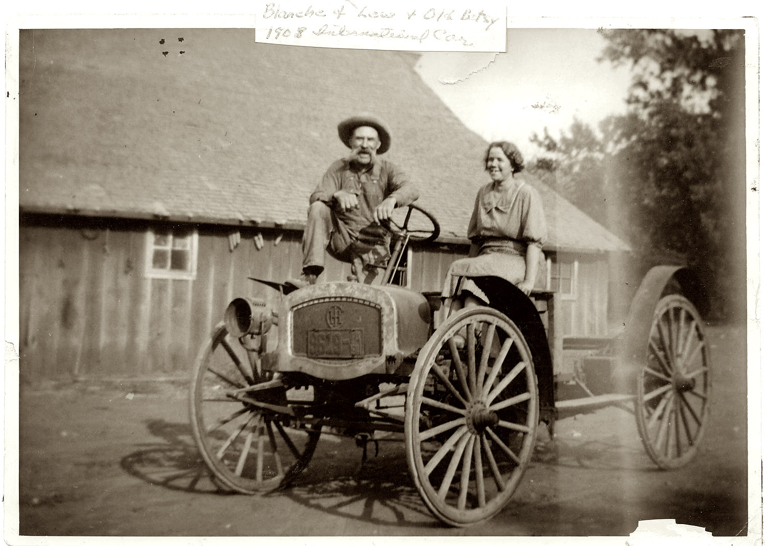 Old Betsy is the car not the woman [wink] ... a "1908 International" according to the picture (International Harvester). My great-grandparents were farmers in Iowa.