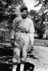 This is my grandfather Roland wearing his baseball uniform. The picture was taken in Nebraska, circa 1934. 
(ShorpyBlog, Member Gallery)