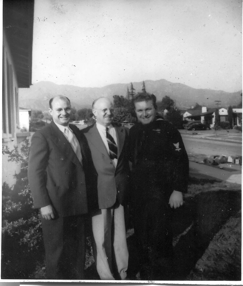 My maternal great grandfather Grant Webb in the middle, Grant Jr. on the left and Francis on the right. Taken in Los Angeles during WWII. View full size.