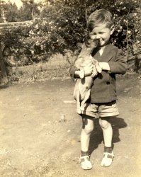 Alabama in 1941.  The dog was a gift to me from a boyfriend of my sister, Mildred Lois Etress. 
(ShorpyBlog, Member Gallery)