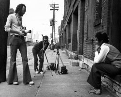 A Sunday morning photo shoot with 3 friends on the back streets of Buffalo, New York. Buffalo's old buildings, train stations and docks were a popular choice for our shoots. View full size.
(ShorpyBlog, Member Gallery)
