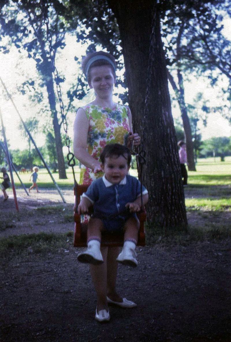Yours truly, age 1, with my mother at Sertoma Park in Bismarck, ND. View full size.