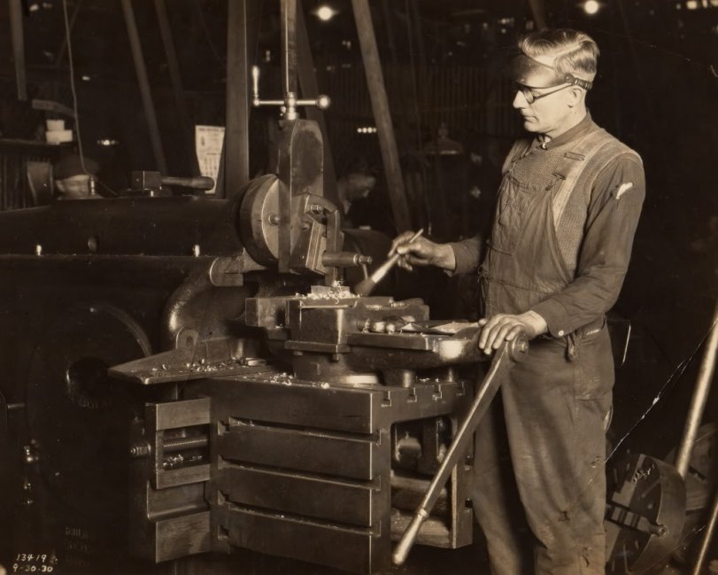 Great Grandfather, Sept. 30, 1930 at the Buick Motor Company in Flint, Michigan. View full size.
