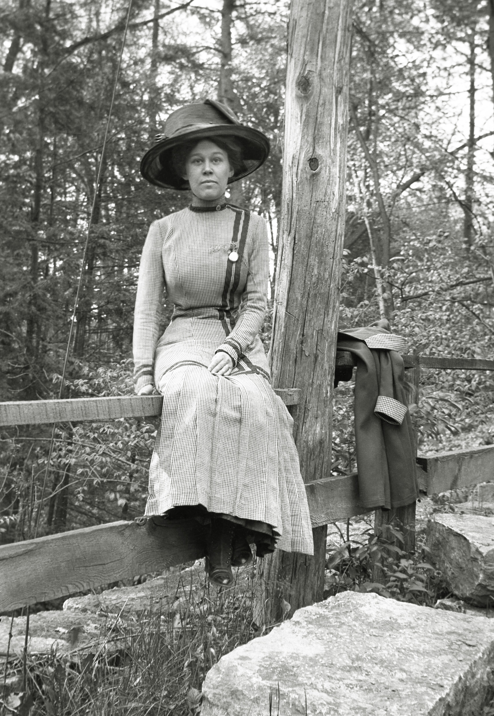 Our lovely lady from upstate New York once again, here wearing the most incredible hat. Another photo from the collection of circa 1912 negatives I recently purchased. View full size.