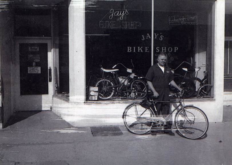 My wife grew up helping her father in the bike shop in Spanish Fork, Utah. Early '60's
