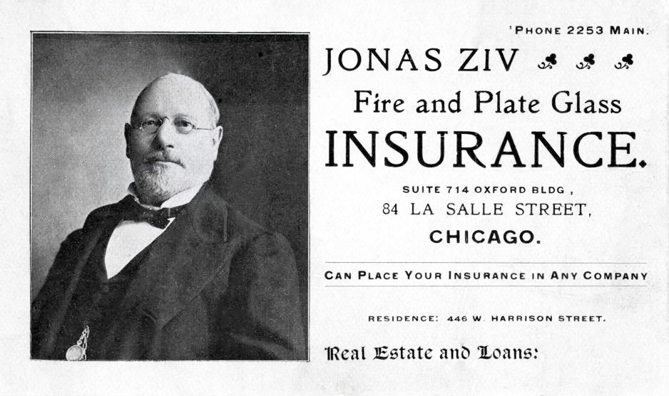 My distant cousin Jonas Ziv's business card from late 19th or early 20th Century.