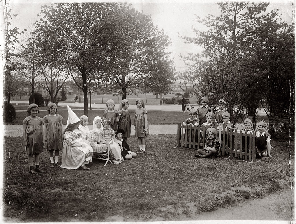 The photo was probably taken in the Hudson Valley area of New York, but it is not identified on the photo. It may be some type of May Day celebration, but I'm not sure. May, 1932. View full size.
