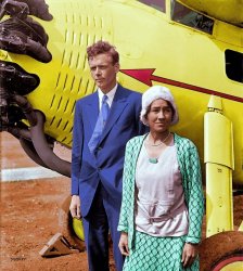 Image of Charles Lindbergh and wife Anne that I have colorized. View full size.