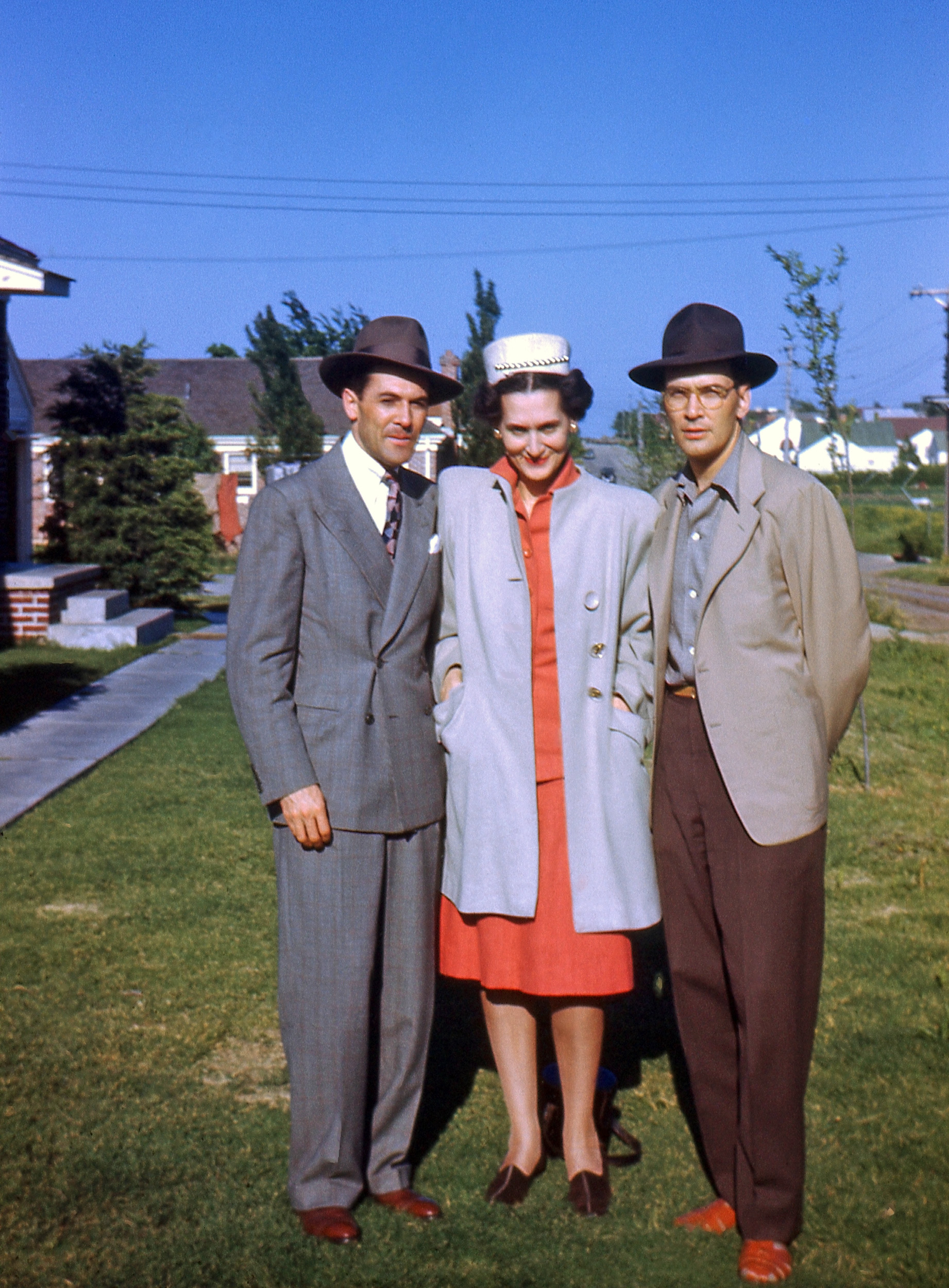 I have no idea of the relationship between these three, but they look straight out of a Hollywood gangster film, or maybe everyone back then looked like they were in a gangster film. From a box of found Kodachrome slides. View full size.