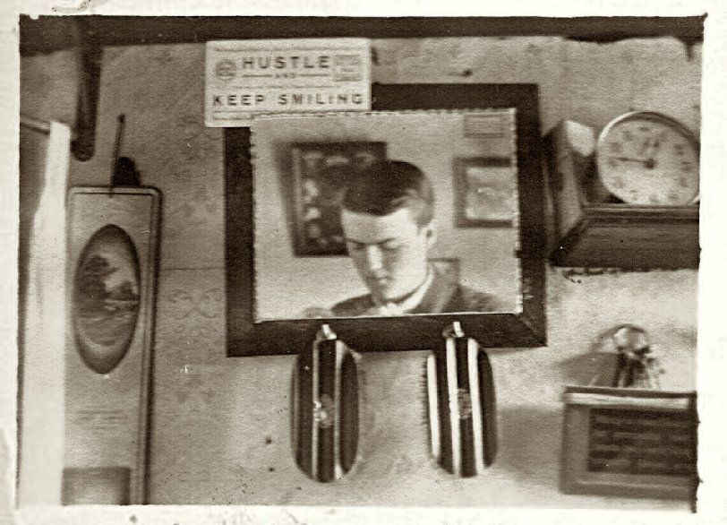 Self-portrait in a mirror, dated 1912.

