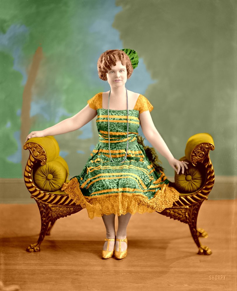 Colorized version of Miss May K. Little, 1925. View full size.
