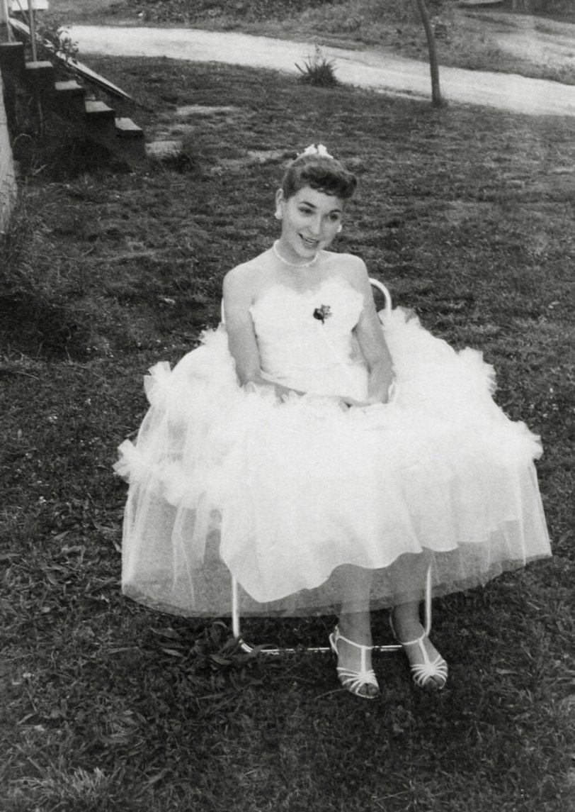 A shot of the 1950's May Day Queen- my mom. She looks like a little Audrey Hepburn. View full size.
