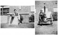 My Mom (Ruth Bozeman) and Dad (James Bozeman) in front of the Old Selma Armory Selma, Alabama in the early Forties! View full size.
(ShorpyBlog, Member Gallery)